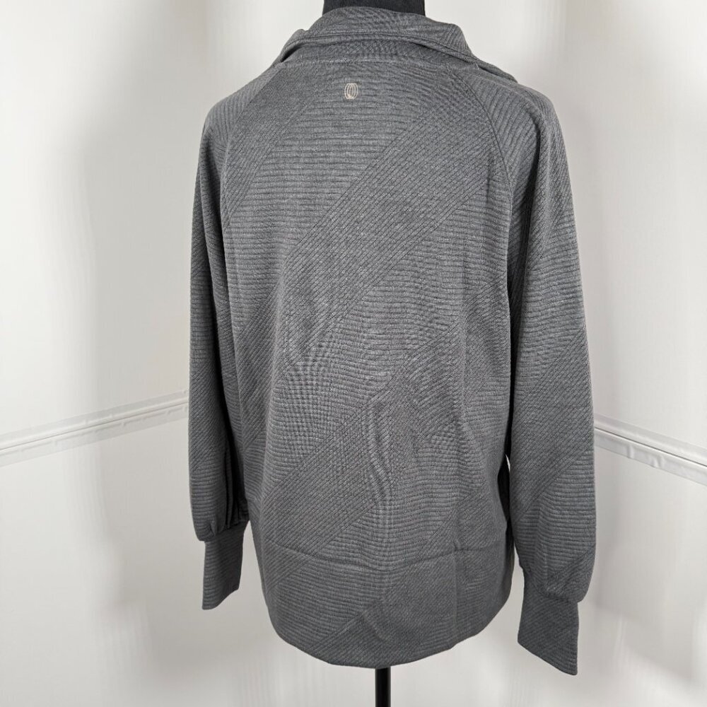 Balance Collection Whitley 1/4 Zip Textured Pullover Small Charcoal - Picture 3 of 7